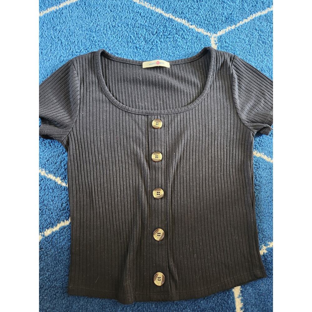 Women's Wishful Park Black Basic Scoop Neck Top M